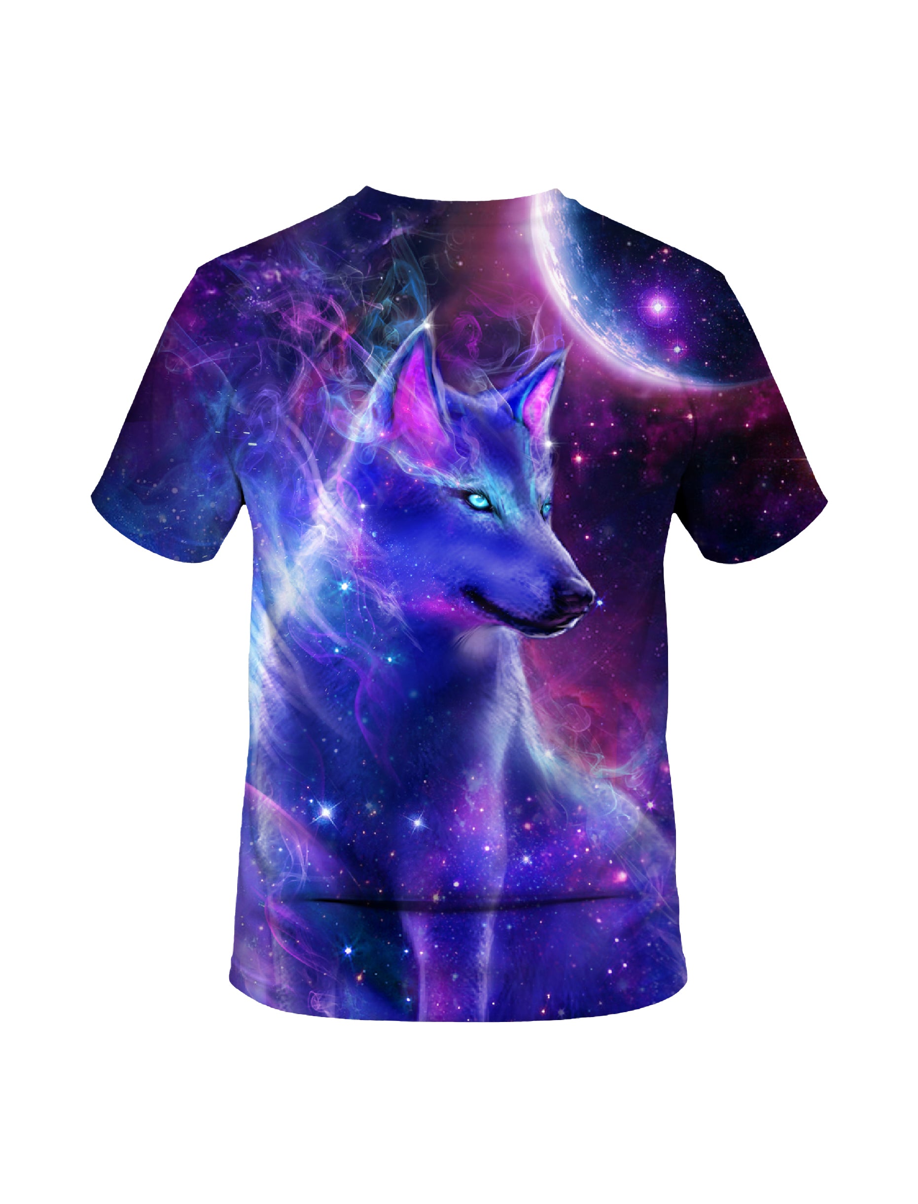3D Galaxy Wolf All Over Print T-Shirt for Men Women