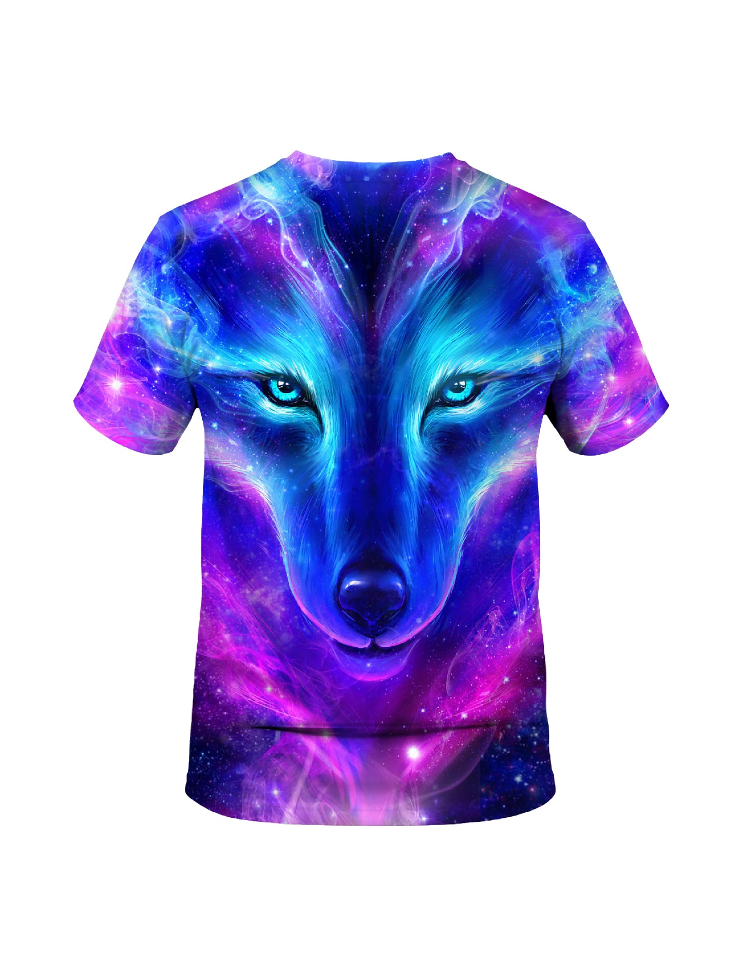 3D All Over Print Wolf Galaxy T-Shirt for Men Women Cosmic Space Style