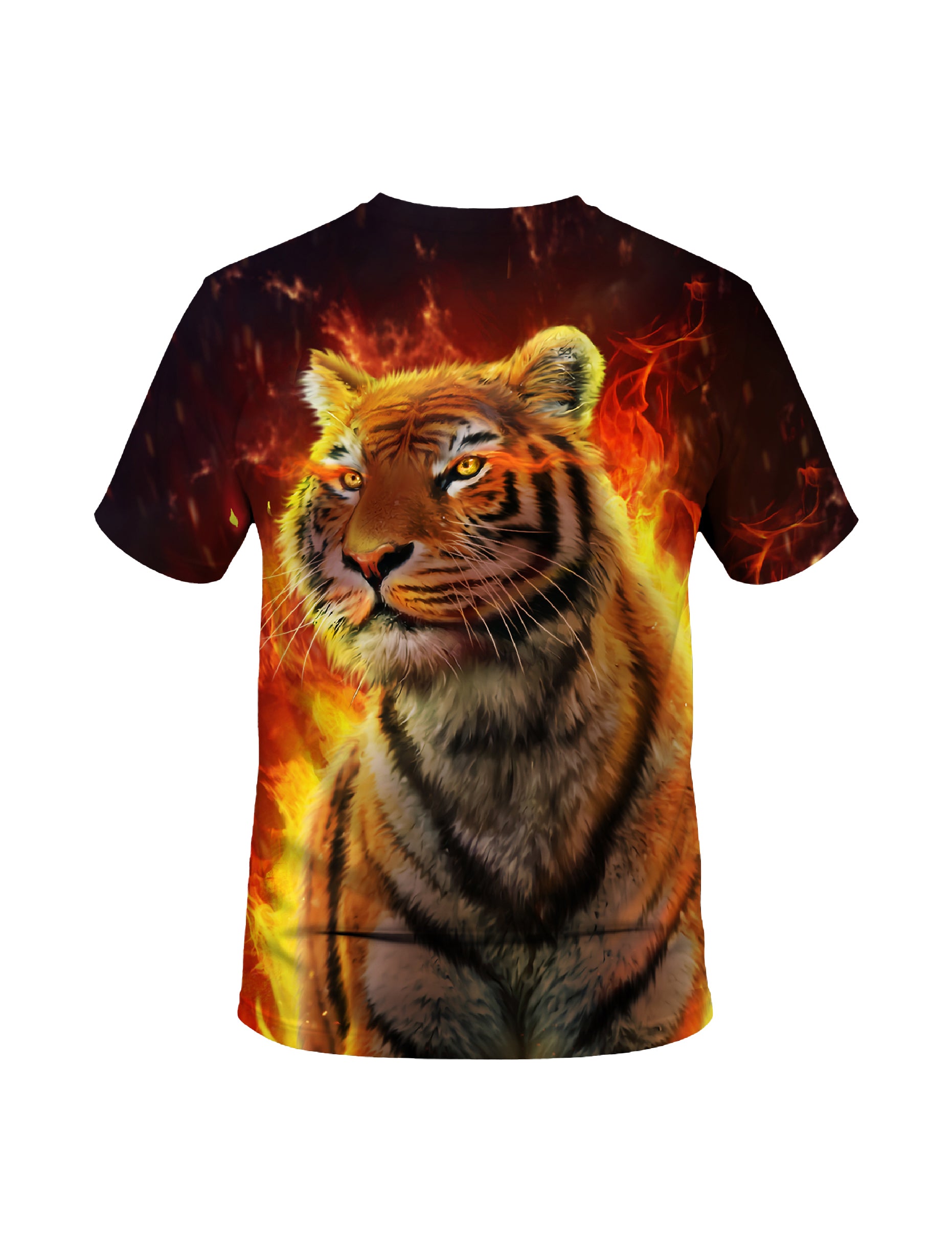 3D All Over Print Tiger in Flames T-Shirt for Men Women Streetwear Graphic Sweatshirt