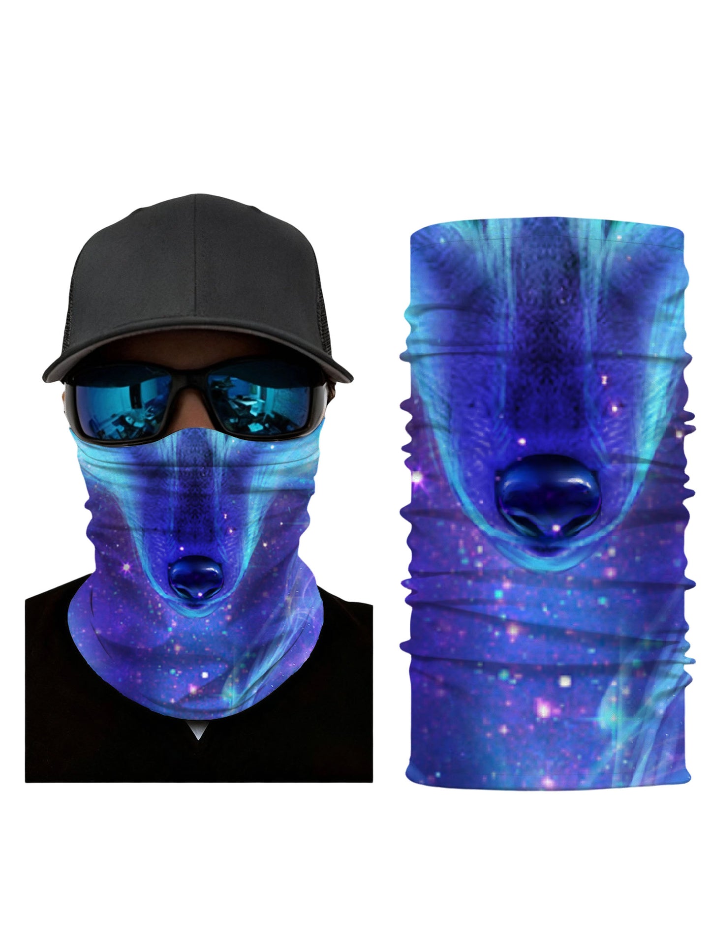 Unisex Neck Gaiter with 3D all over print galaxy nebula design, Aesthetic style, breathable fabric, soft stretchy, UV protection for outdoor sports and daily wear