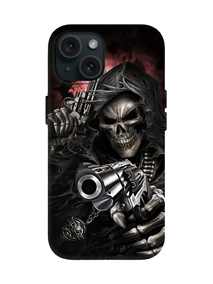 Skull with Revolvers Edgy Gothic Tough Phone Case