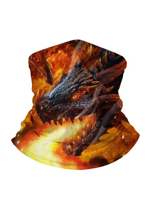 Balaclava with 3D all over print fiery dragon design, E-Girl E-Boy aesthetic, unisex, soft stretchy, windproof, UV protection