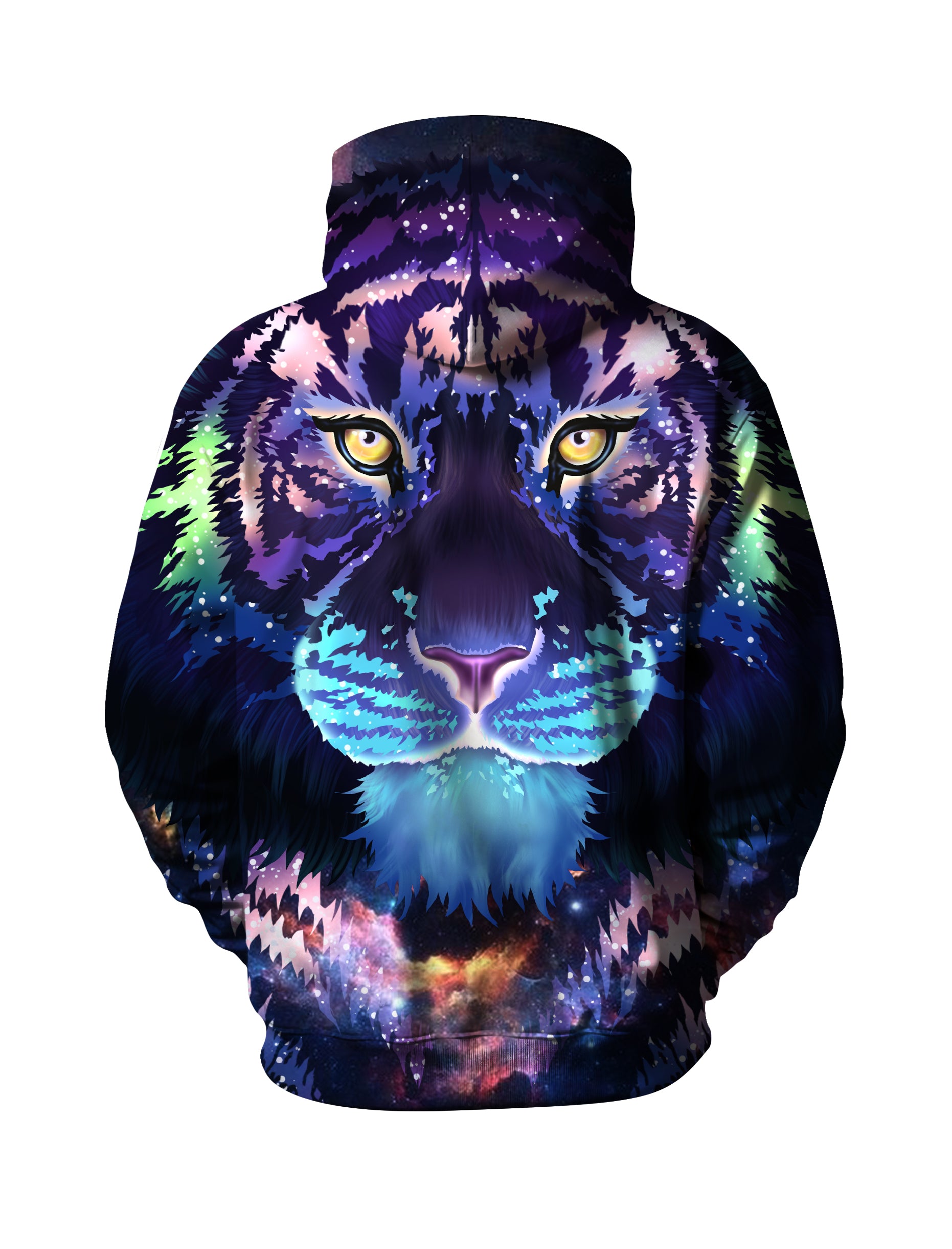 3D All Over Print Galaxy Tiger Hoodie for Men Women, Cosmic Space Animal Design Pullover Sweatshirt