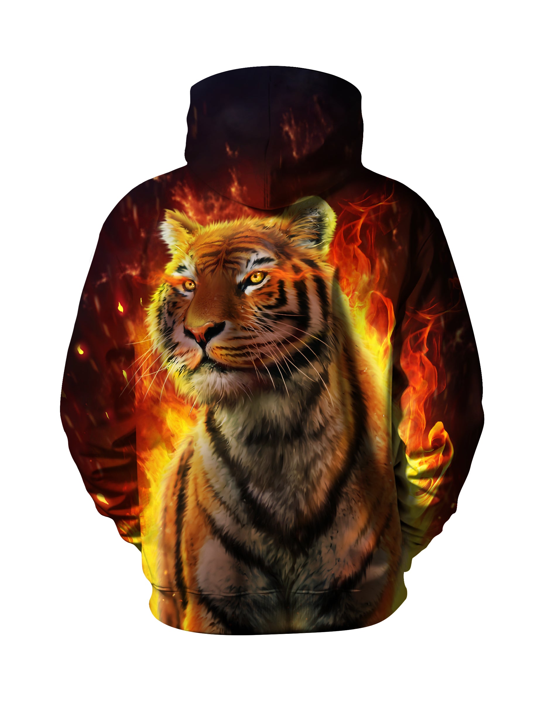 Men Women 3D All Over Print Fire Tiger Hoodie Sweatshirt for Casual Streetwear