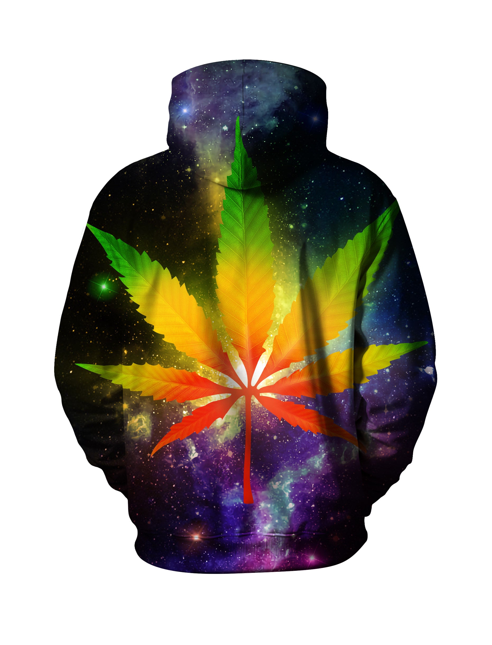 Cosmic Rainbow Cannabis Leaf 3D All-Over Print Unisex Pullover