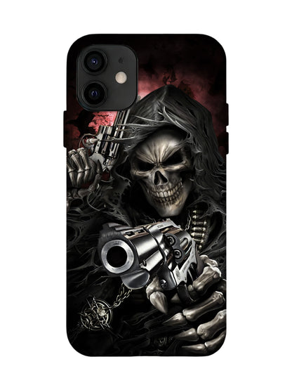 Skull with Revolvers Edgy Gothic Tough Phone Case