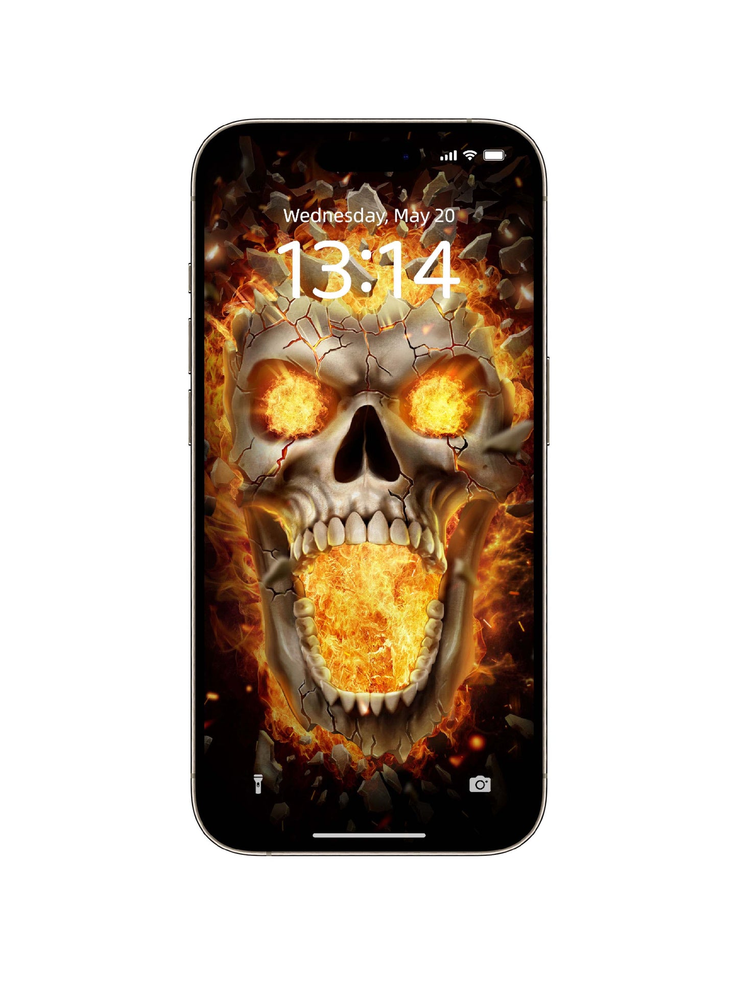 Shattered Inferno Skull Phone Wallpaper