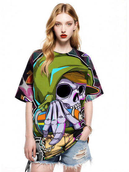 3D All Over Print T-Shirt Men Women Skull Gangster Streetwear Fashion Graphic Sweatshirt