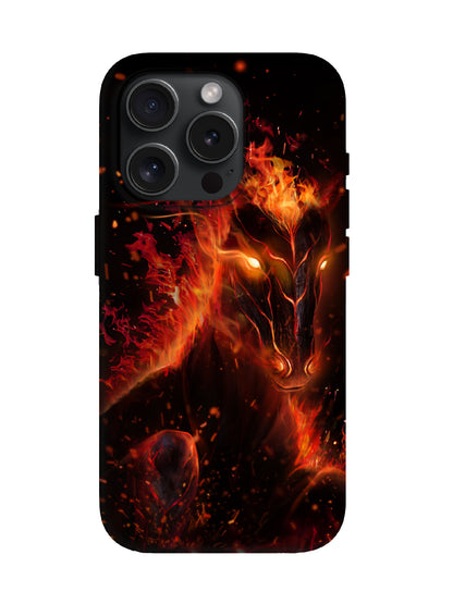 Flame Horse Edgy Cyberpunk Tough Phone Case