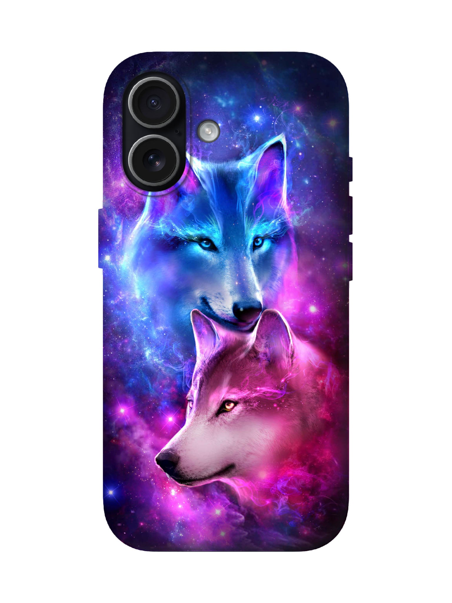 Cosmic Wolf Duo Edgy Cyberpunk Protective Phone Case