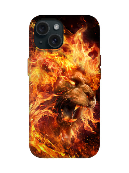 Flame Lion Edgy Hardcore Tough Phone Case