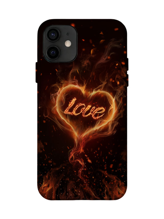 Flame Heart Edgy Tough Phone Case