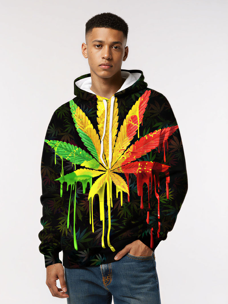 Vibrant Psychedelic Cannabis 3D Print Hoodie for Men & Women