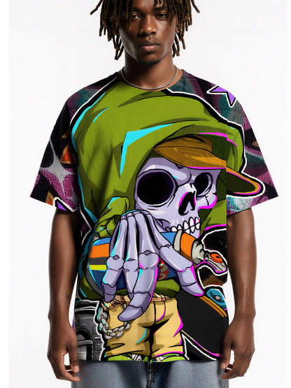 3D All Over Print T-Shirt Men Women Skull Gangster Streetwear Fashion Graphic Sweatshirt