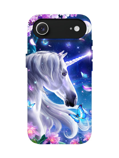 Unicorn with Butterflies and Moonlight Edgy Statement Phone Case