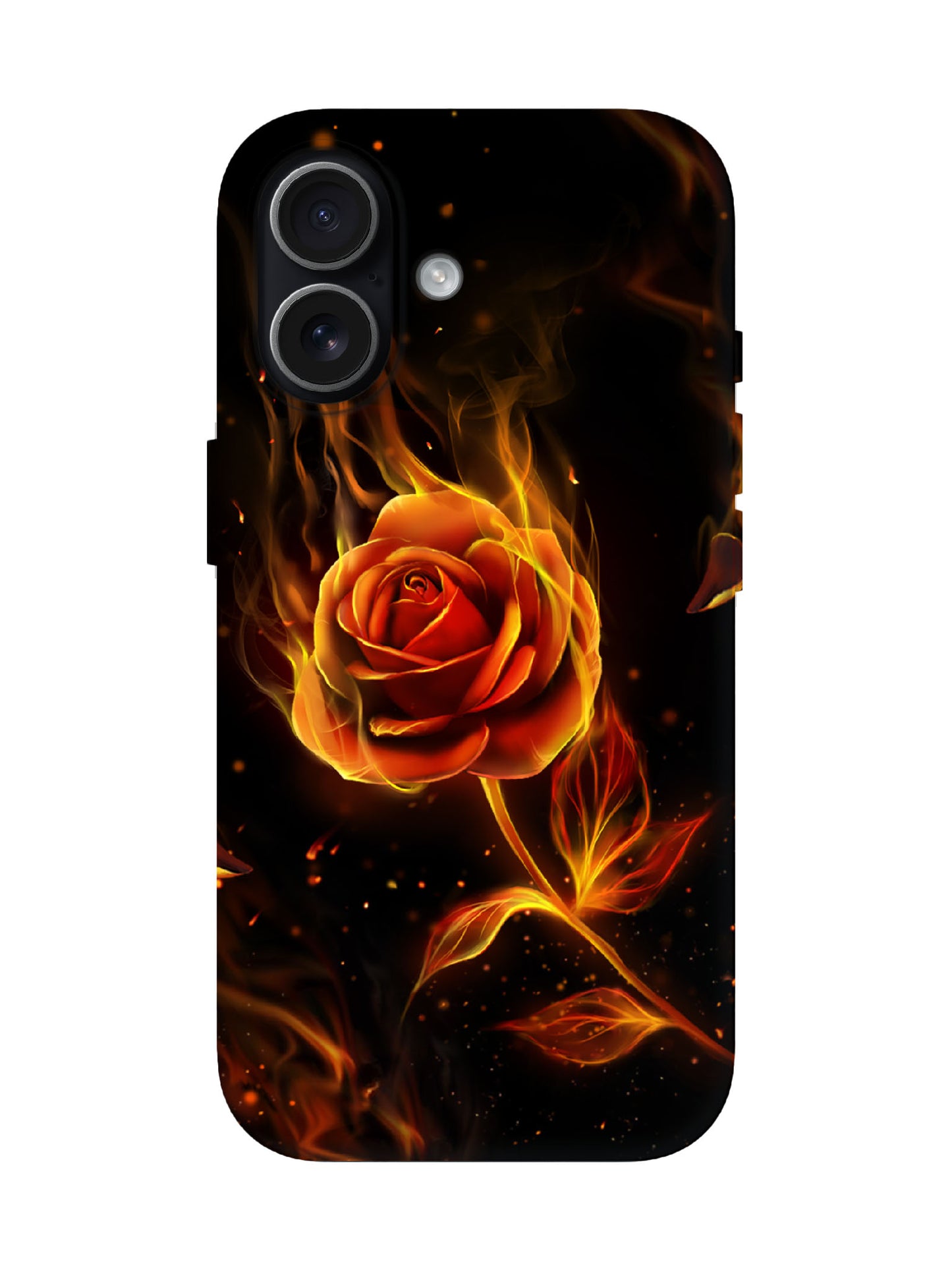 Flame Rose Edgy Cyberpunk Tough Phone Case