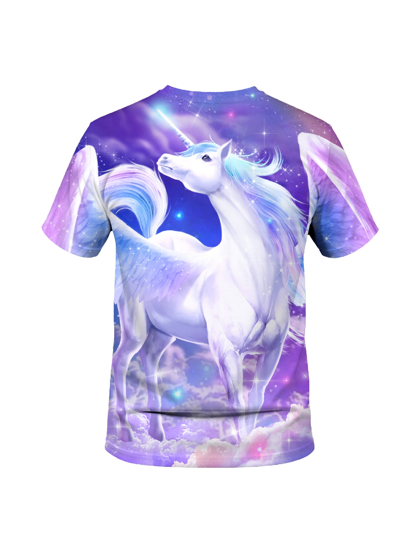 Unicorn 3D All Over Print T-Shirt for Men Women, Fantasy Galaxy Clouds Design