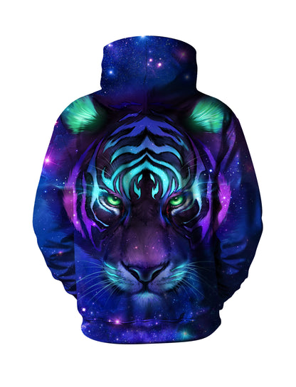 Men Women 3D All Over Print Galaxy Tiger Hoodie Sweatshirt Space Graphic Pullover