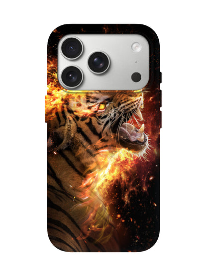 Flame Tiger Edgy Hardcore Tough Phone Case