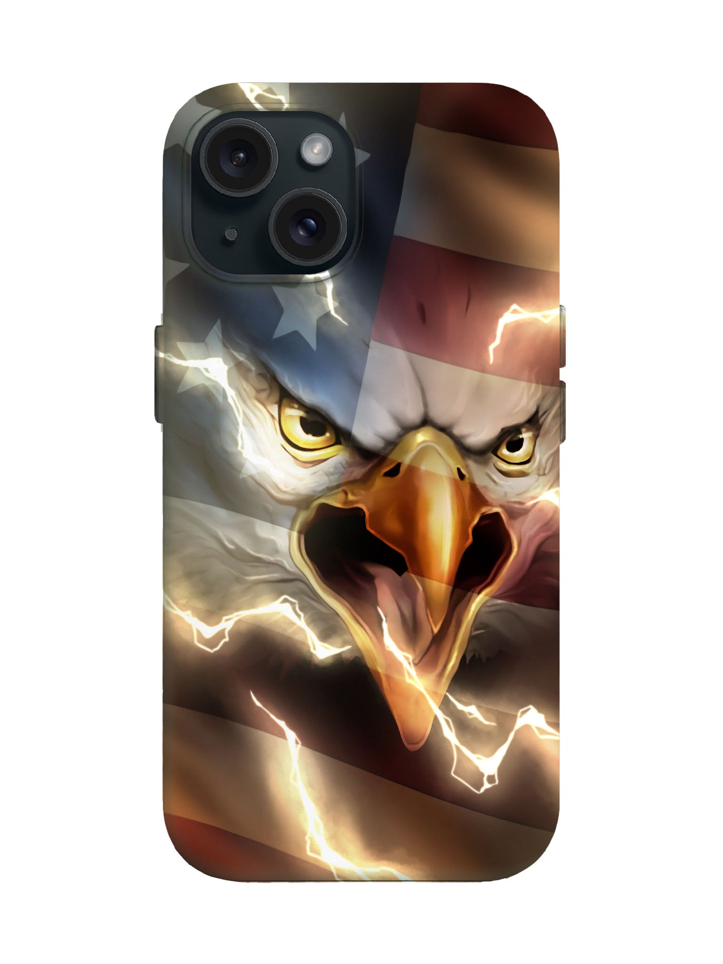 Lightning Eagle American Flag Edgy Tough Phone Case