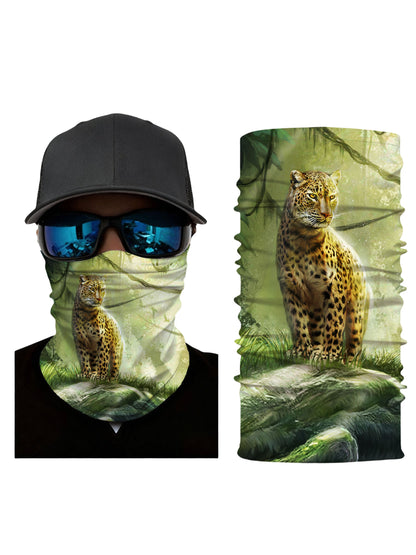 Unisex 3D Jungle Leopard in Forest Mask – Nature Aesthetic, Soft Cotton Blend for Casual Wear