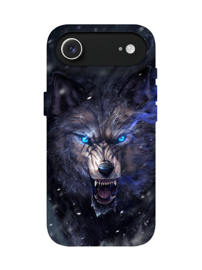 Fierce Wolf Portrait Edgy Cyberpunk Tough Phone Case