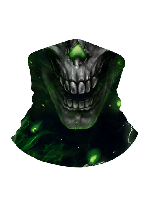 Tube Face Mask with 3D all over print graffiti skull design, Streetwear style unisex neck gaiter, breathable fabric and windproof for outdoor use