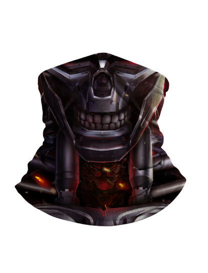 Balaclava with 3D all over print cyberpunk skull design, Streetwear unisex tube face mask, breathable fabric, soft stretchy, windproof for gaming and outdoor use