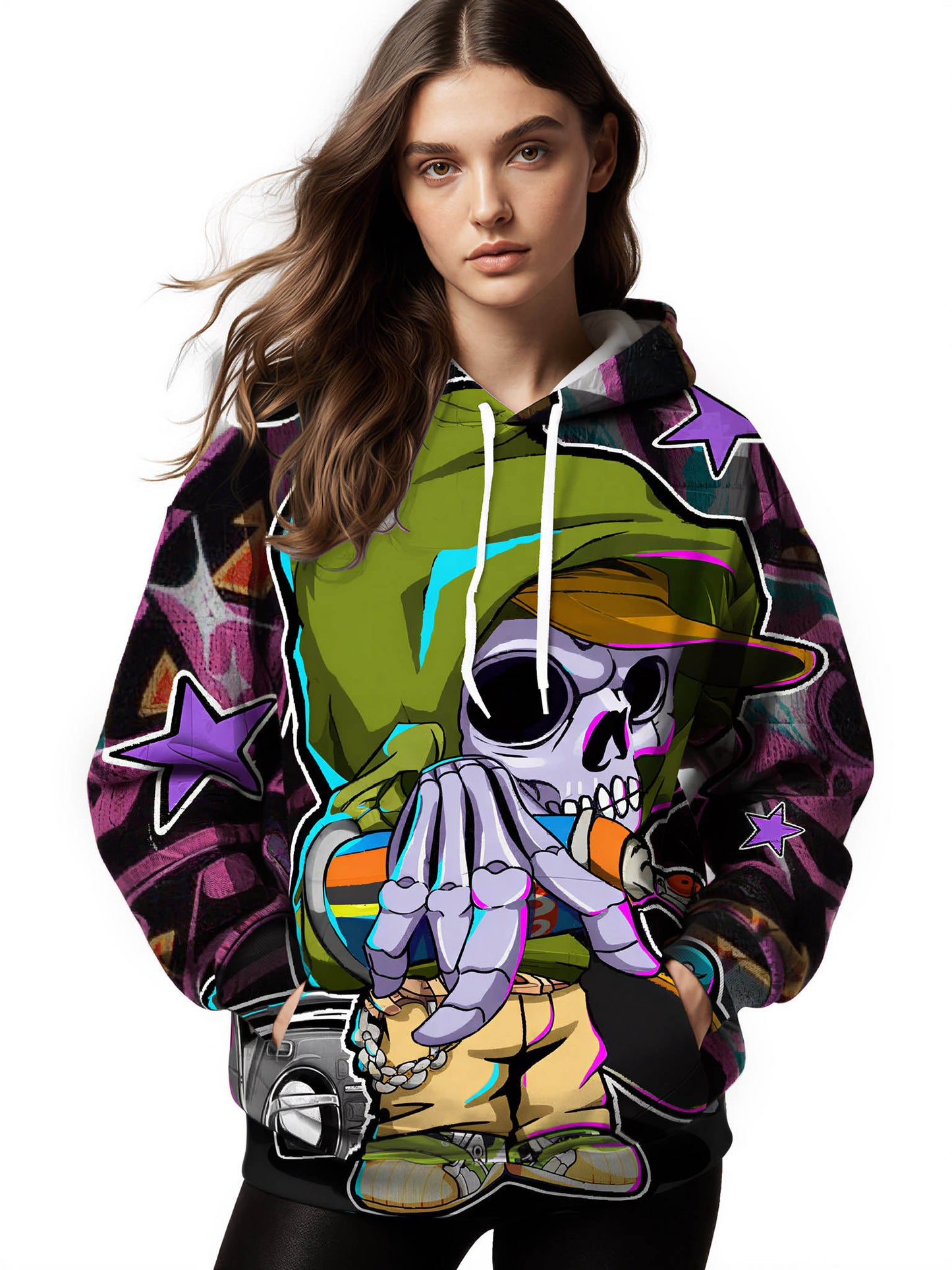 Men Women 3D All Over Print Skull Hip Hop Hoodie Streetwear Graphic Sweatshirt