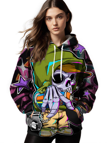 Men Women 3D All Over Print Skull Hip Hop Hoodie Streetwear Graphic Sweatshirt