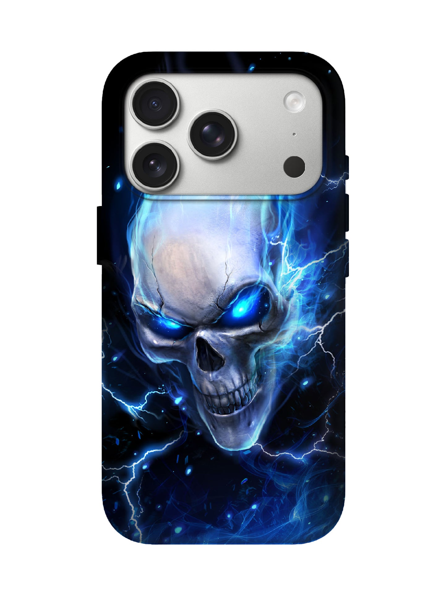 Shockproof Blue Flame Skull Tough Phone Cover