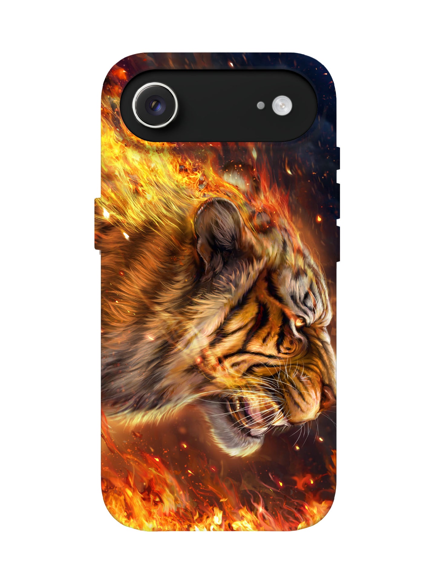 Flame Tiger Head Edgy Hardcore Tough Phone Case