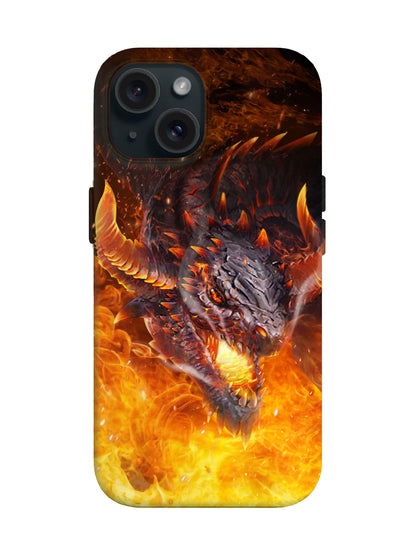Flame Dragon Edgy Cyberpunk Tough Phone Case