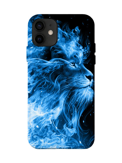 Blue Flame Lion Edgy Tough Phone Case