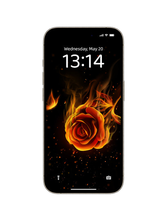 Fiery Rose & Embers Phone Wallpaper
