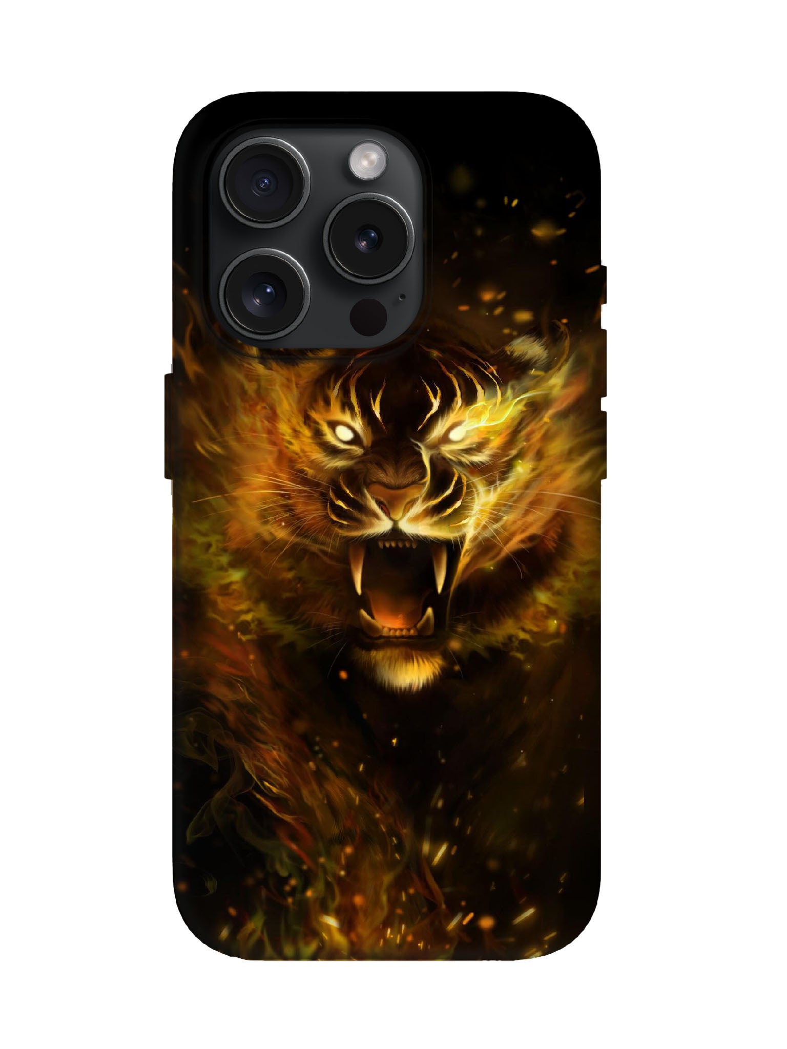 Flame Tiger Edgy Cyberpunk Tough Phone Case