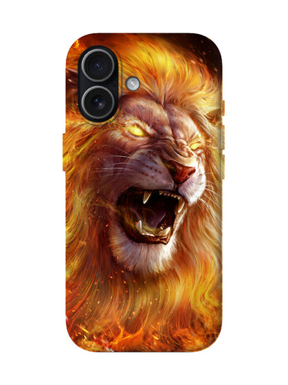 Flame Lion Edgy Tough Phone Case