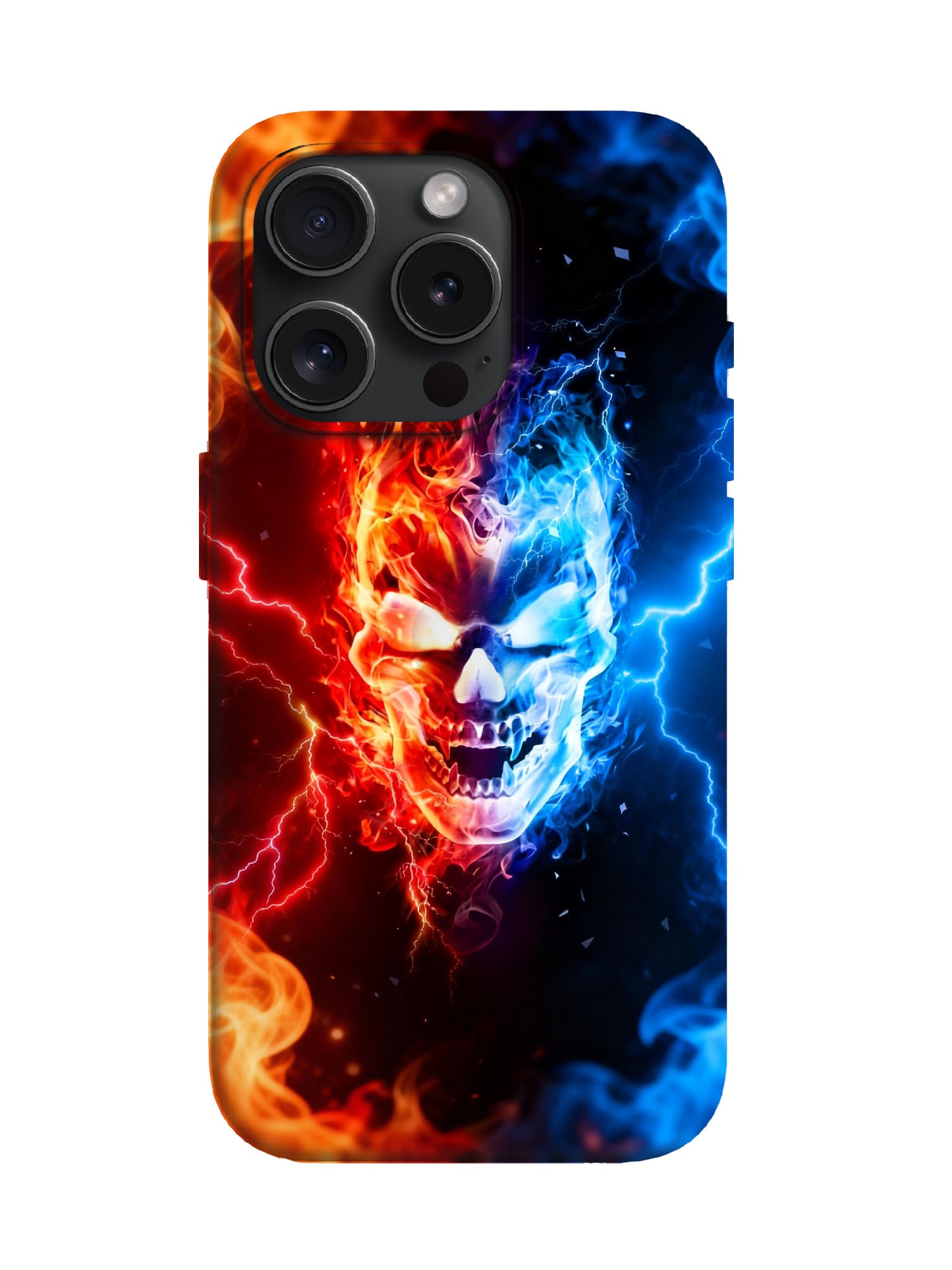 Skull Flame Lightning Edgy Cyberpunk Tough Phone Case