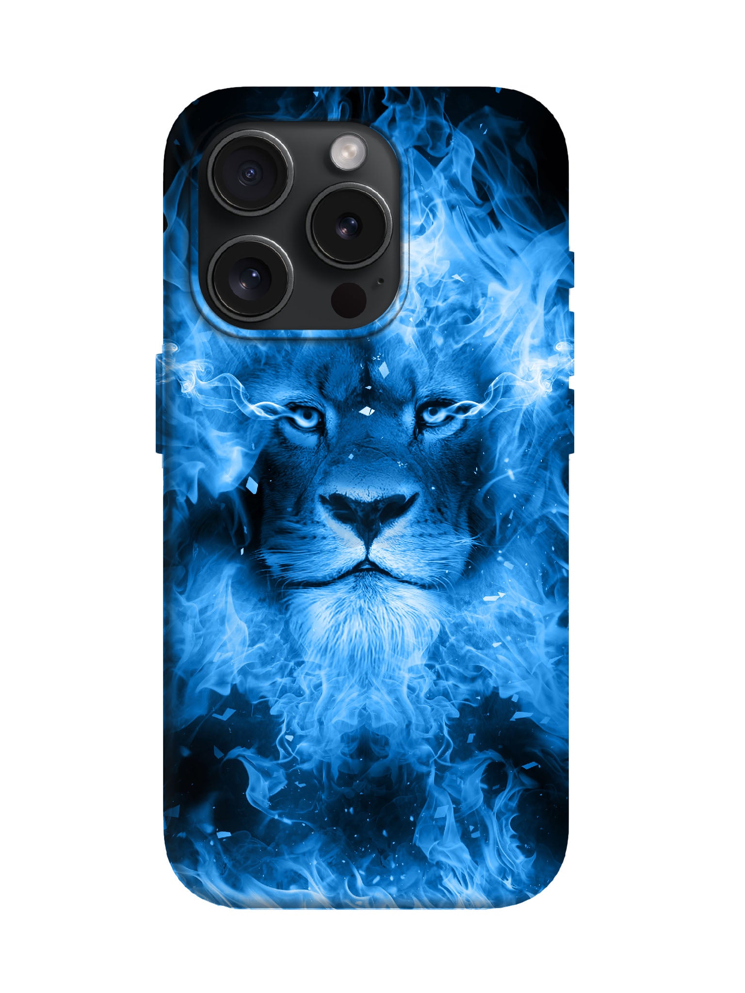 Blue Flame Lion Edgy Cyberpunk Tough Phone Case