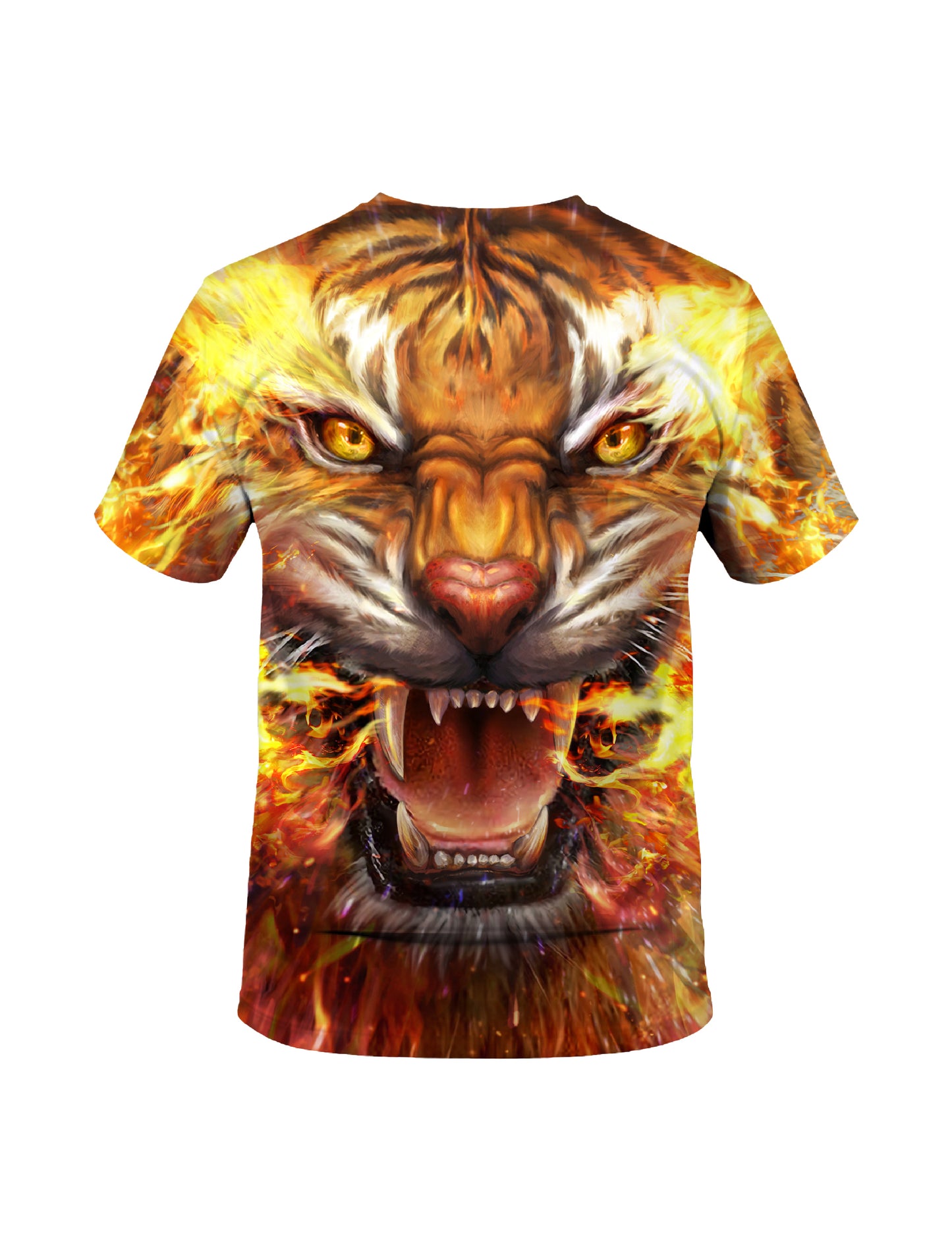 Men Women 3D All Over Print Fire Tiger T-Shirt Sweatshirt Graphic Pullover Top