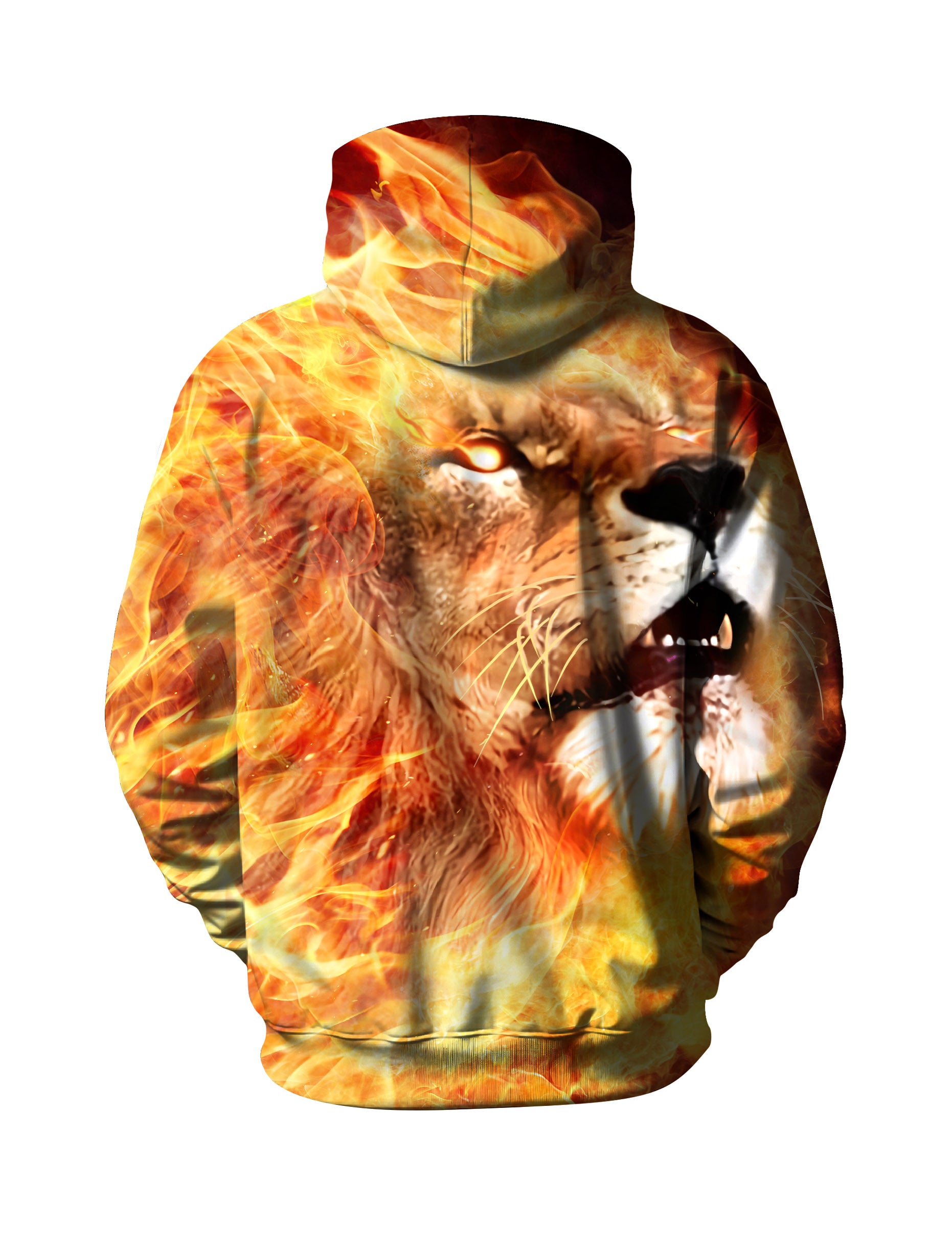 Golden Flame Lion 3D Print Hoodie | Streetwear Oversized Pullover