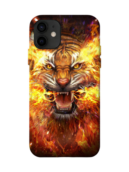 Flame Tiger Head Edgy Hardcore Tough Phone Case