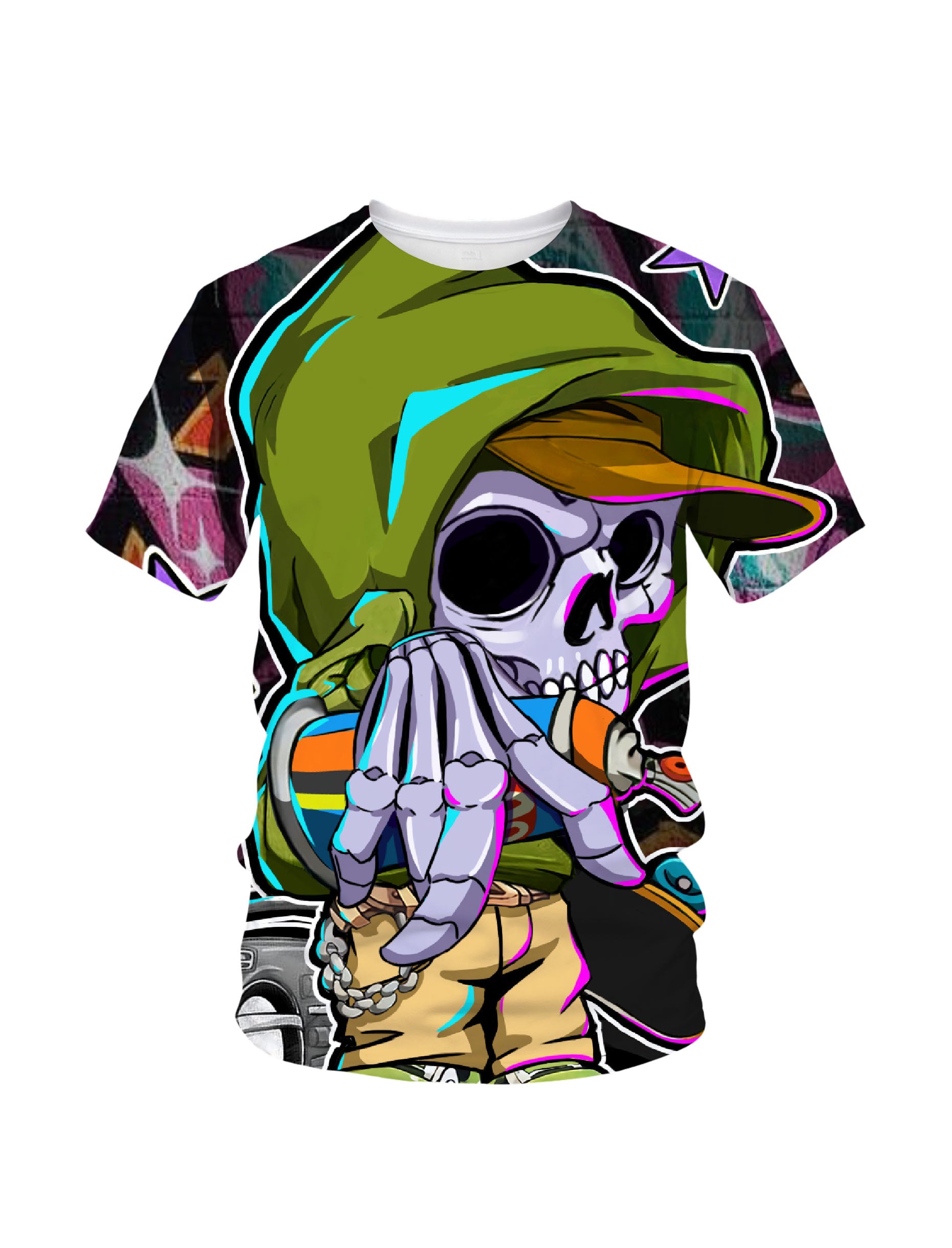 3D All Over Print T-Shirt Men Women Skull Gangster Streetwear Fashion Graphic Sweatshirt