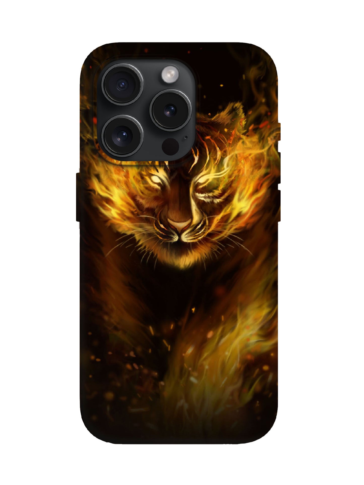 Flame Tiger Edgy Cyberpunk Tough Phone Case
