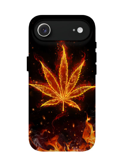 Flame Leaf Edgy Cyberpunk Tough Phone Case
