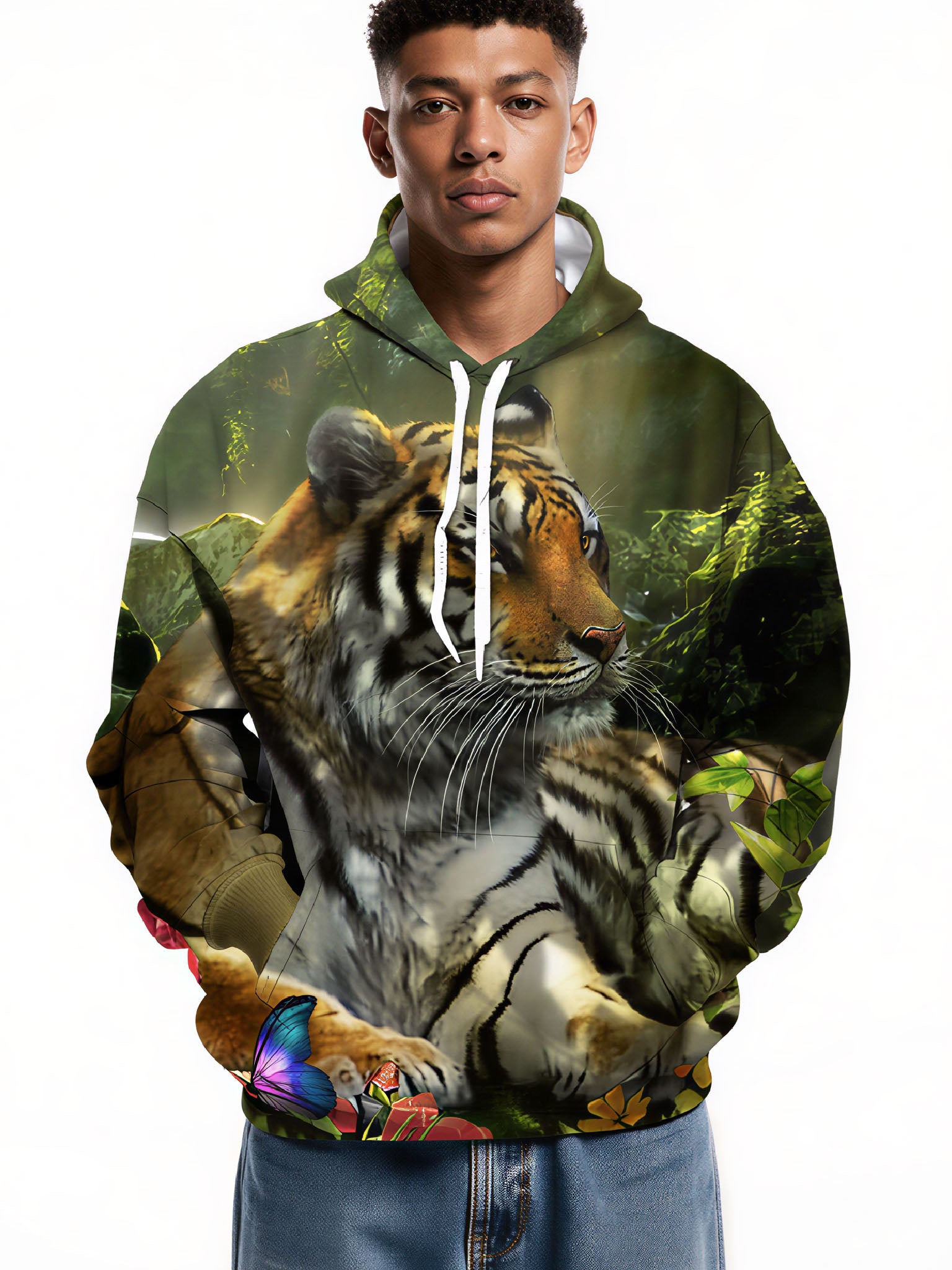Tiger Jungle 3D All Over Print Hoodie Unisex Soft Comfortable Streetwear Pullover
