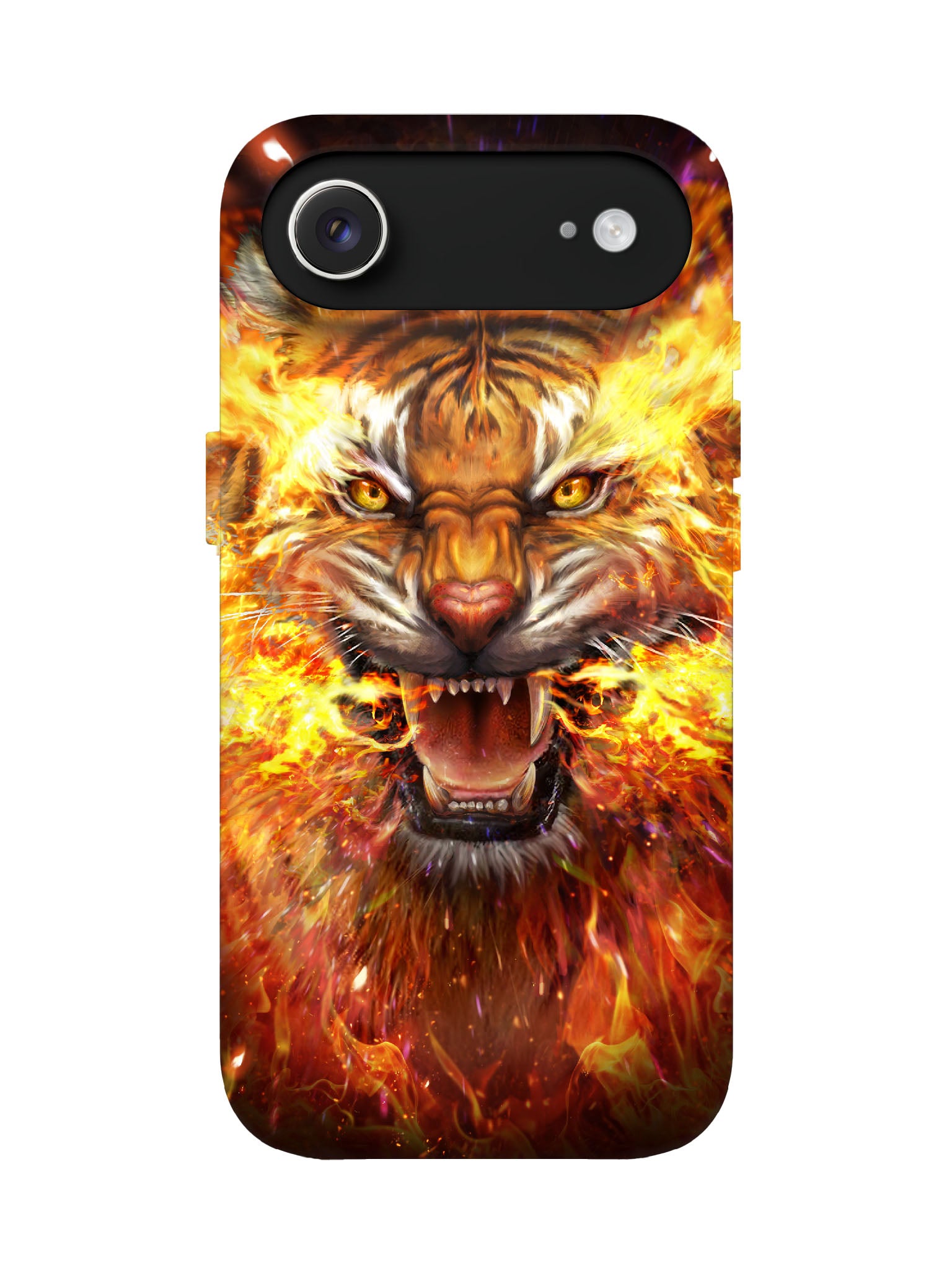 Flame Tiger Head Edgy Hardcore Tough Phone Case