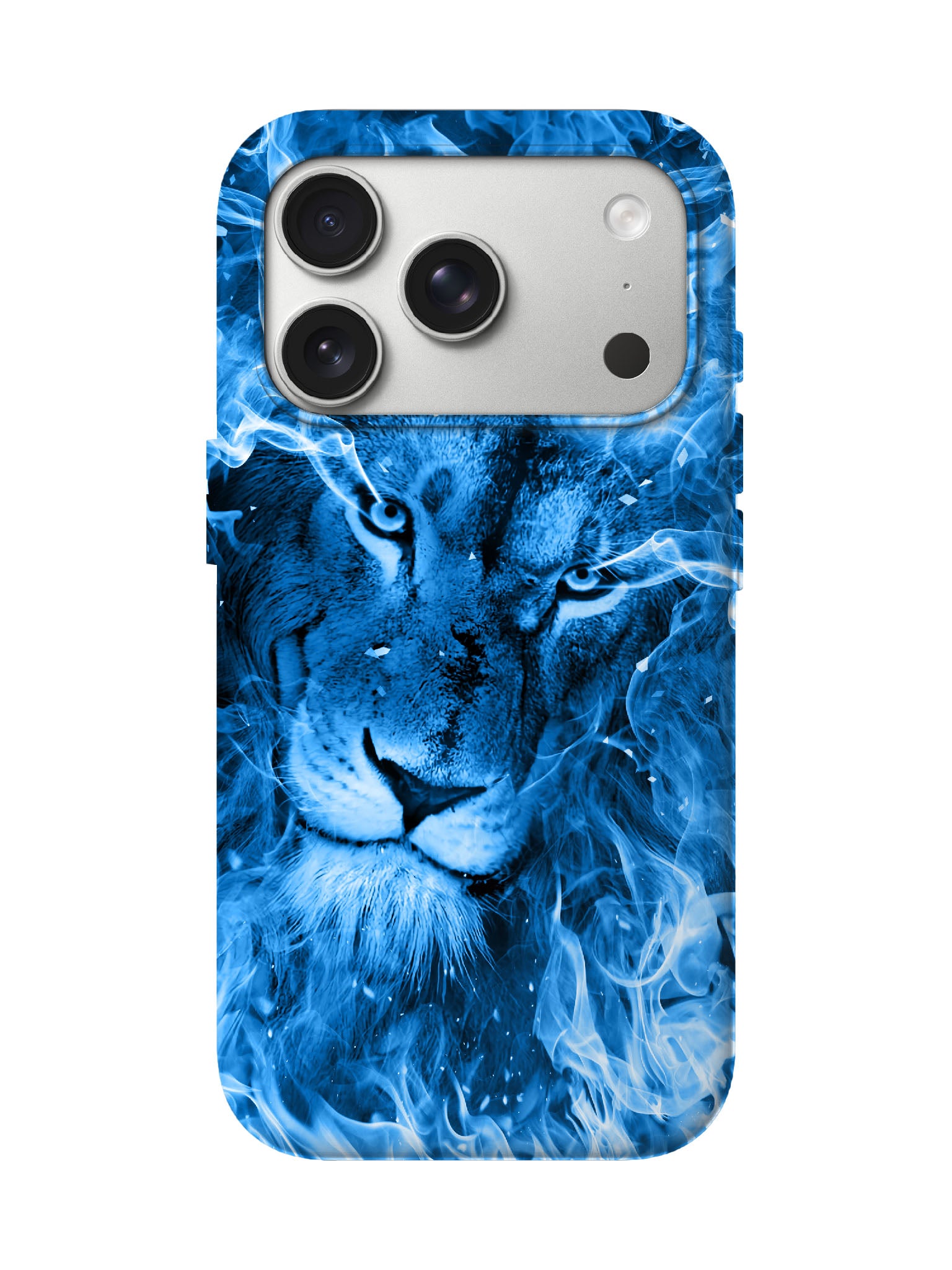 Blue Flame Lion Edgy Tough Phone Case