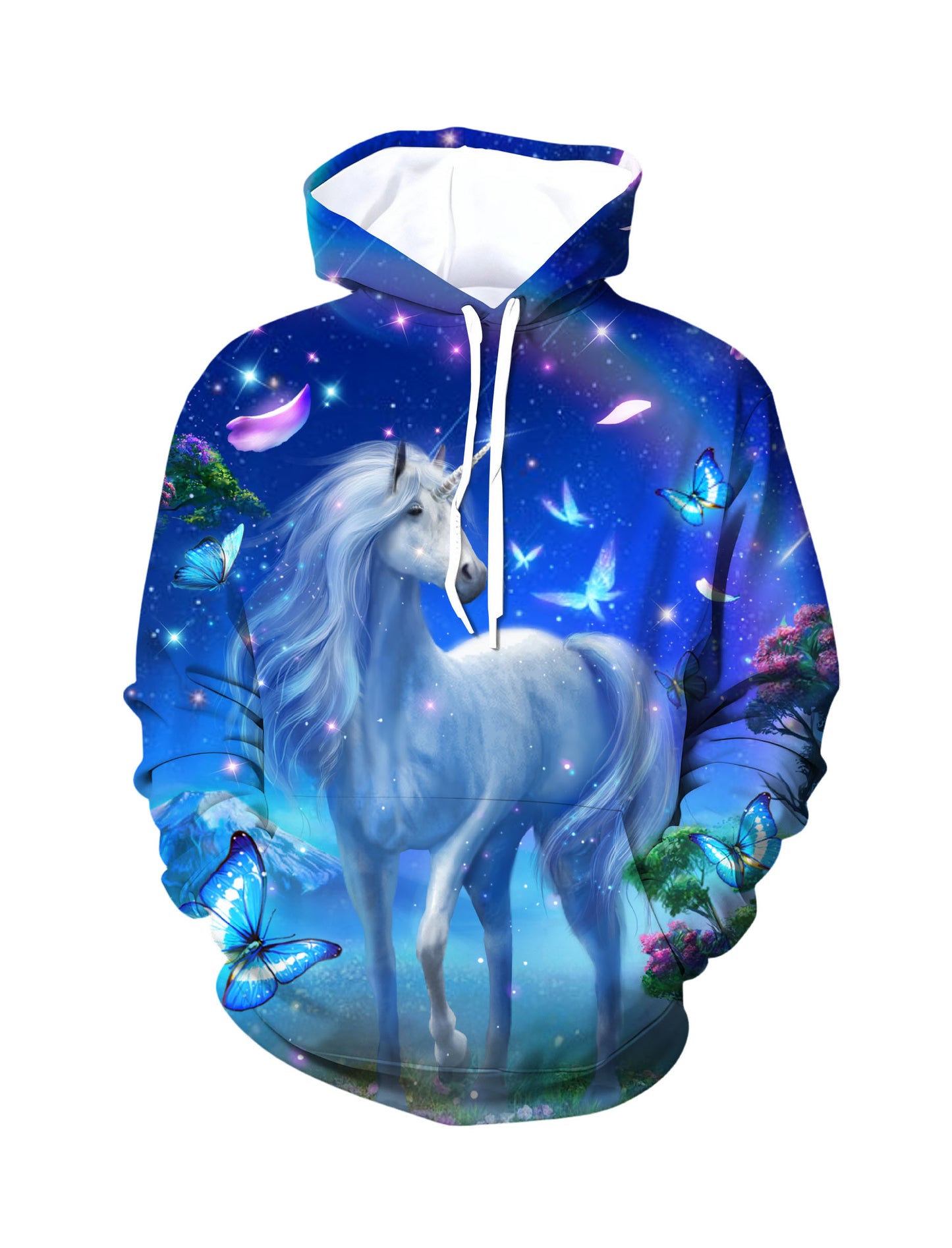 Unicorn 3D All Over Print Hoodie for Men Women, Fantasy Butterfly Galaxy Design