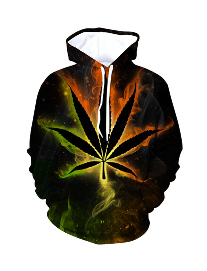 Bold Smoky Fire Cannabis 3D All-Over Print Hoodie for Men & Women